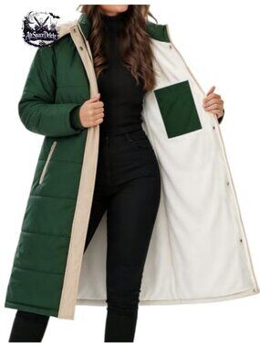 Women's Long Puffer Coat Sherpa Fleece Lined Hooded Winter Jacket